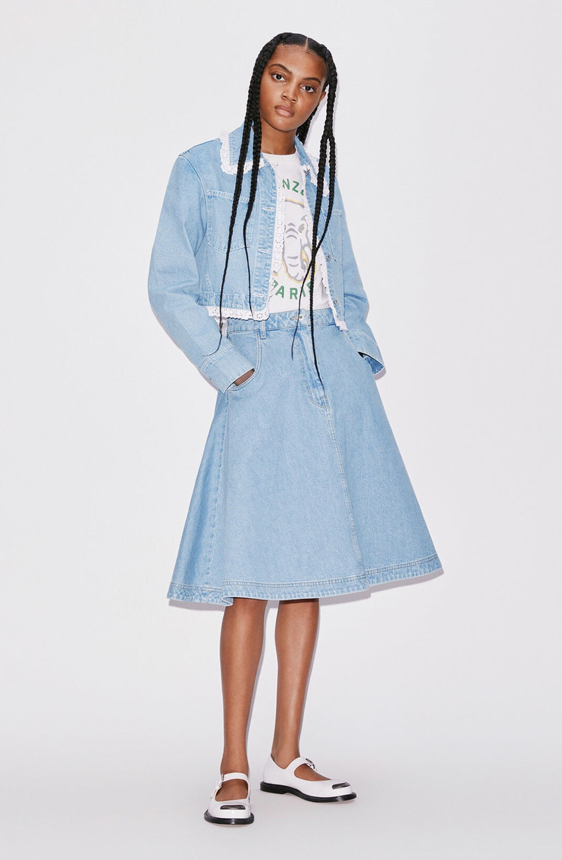 KENZO Flared denim skirt outlook