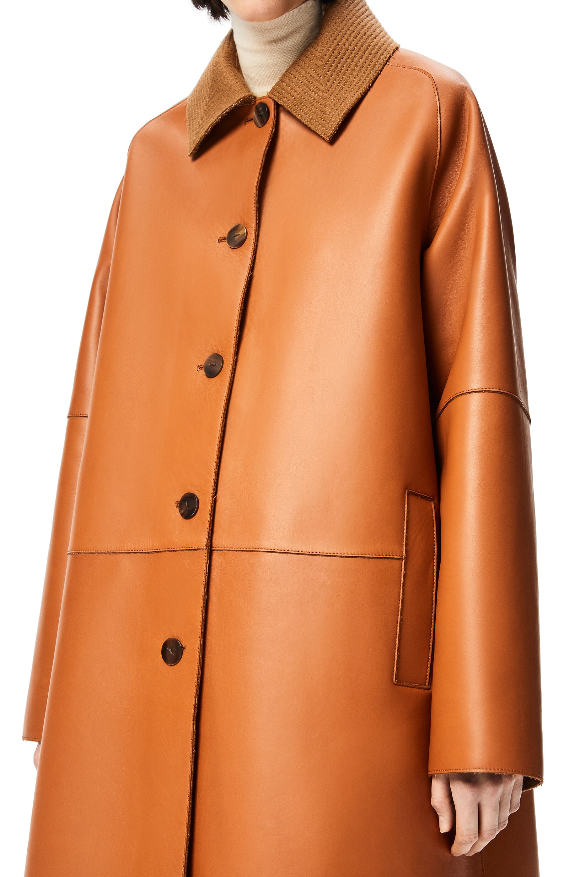 Bonded coat in nappa and wool - 5