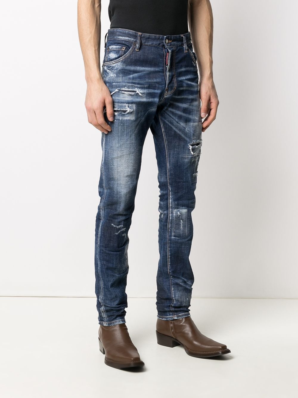 distressed bootcut jeans - 3