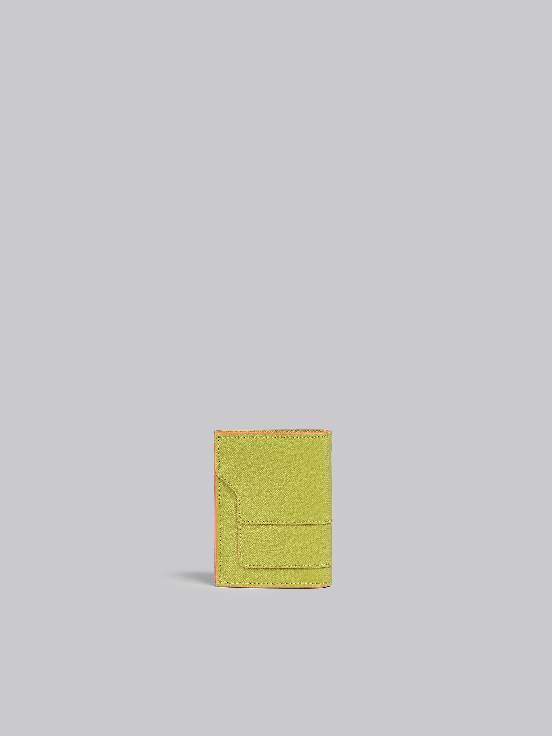 GREEN SAFFIANO LEATHER BI-FOLD  WALLET - 3