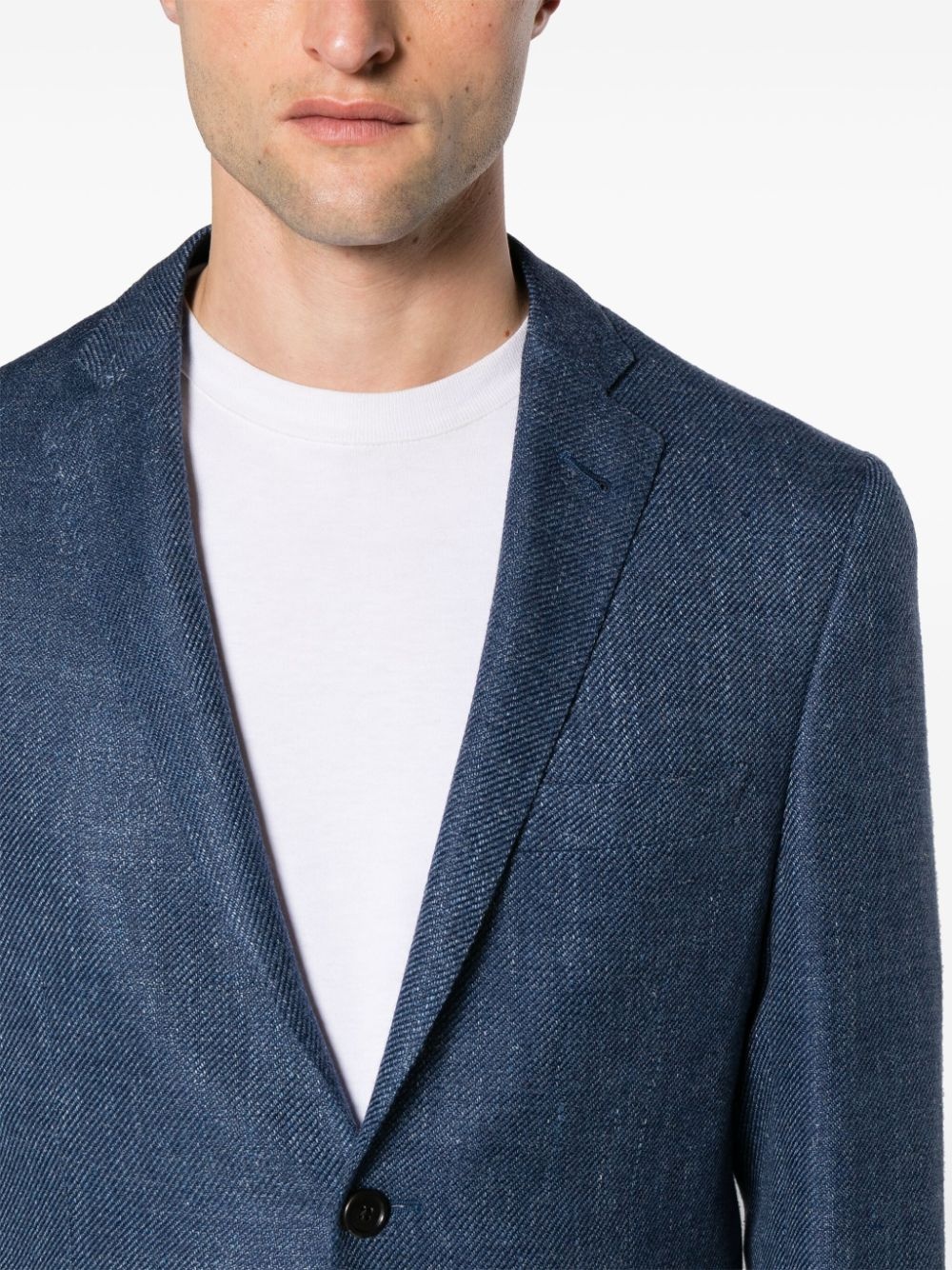 single-breasted twill blazer - 5