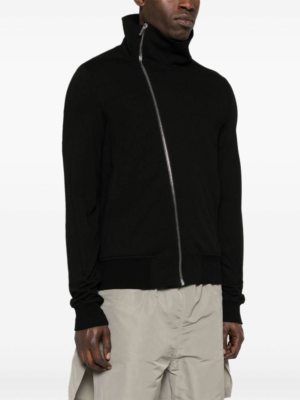 off-centre-fastening zipped sweatshirt - 3