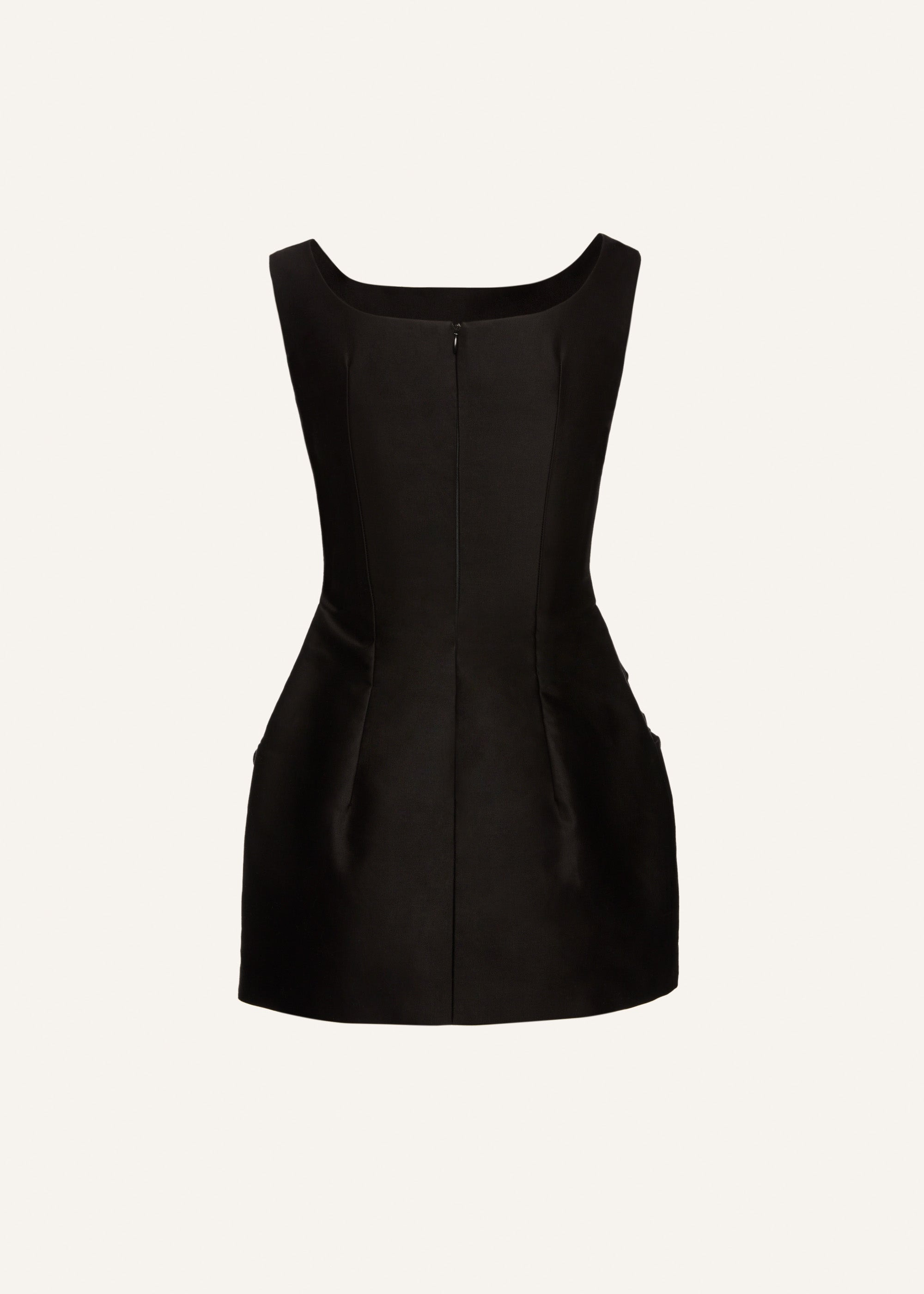 Rose hip cotton mini dress in black - 2