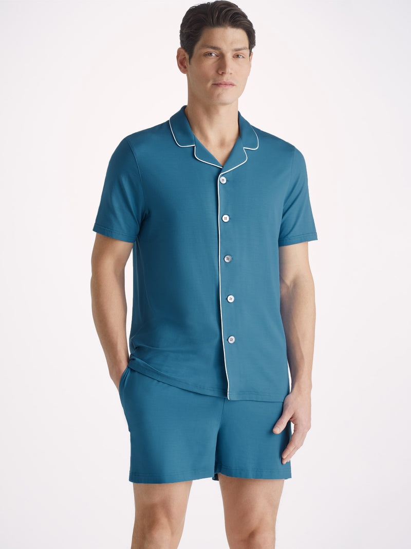 Men's Short Pajamas Basel Micro Modal Stretch Ocean - 2