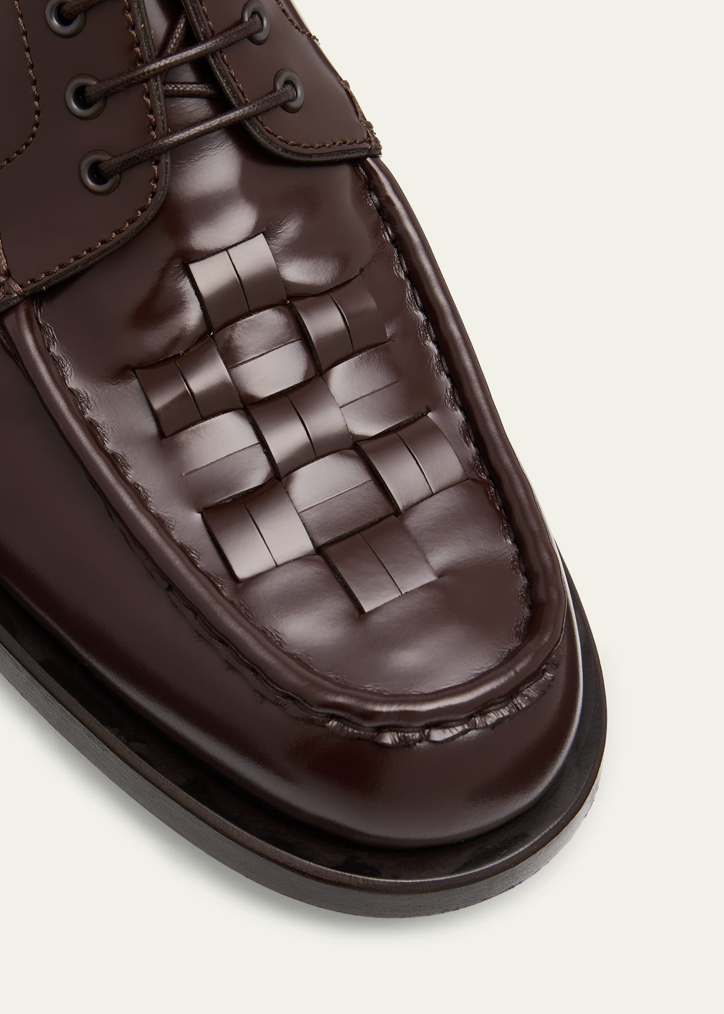 Men's Les Derbies Tressees Calfskin Derby Shoes - 6