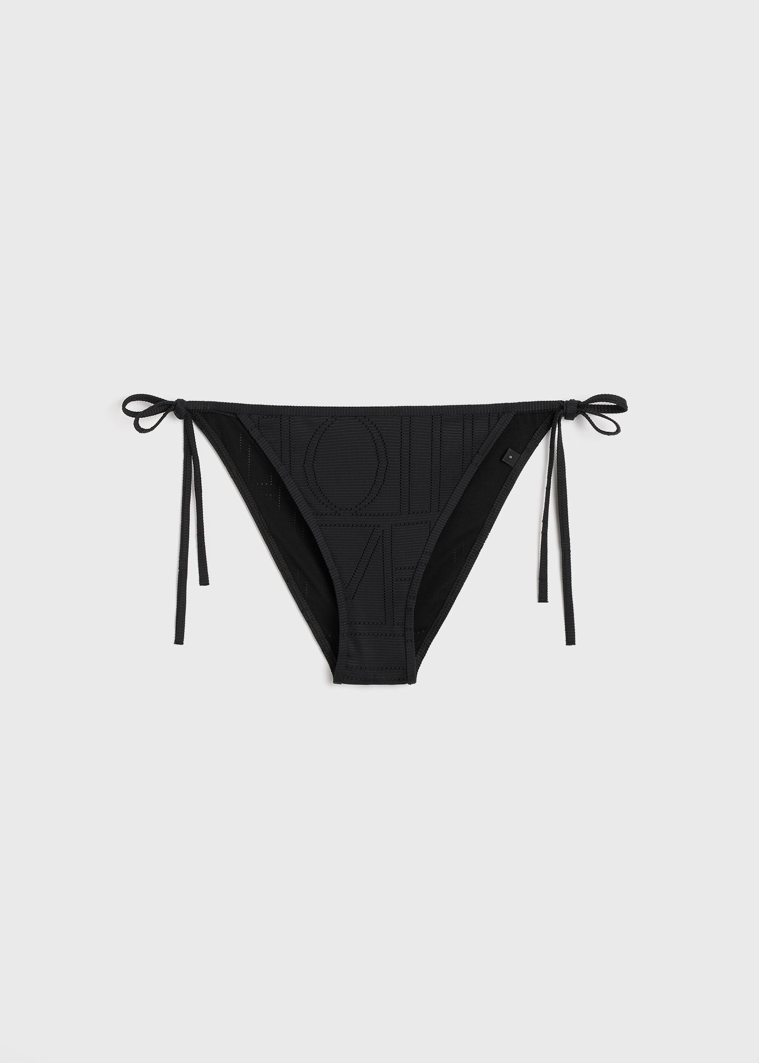 Monogram pointelle bikini bottoms black - 2