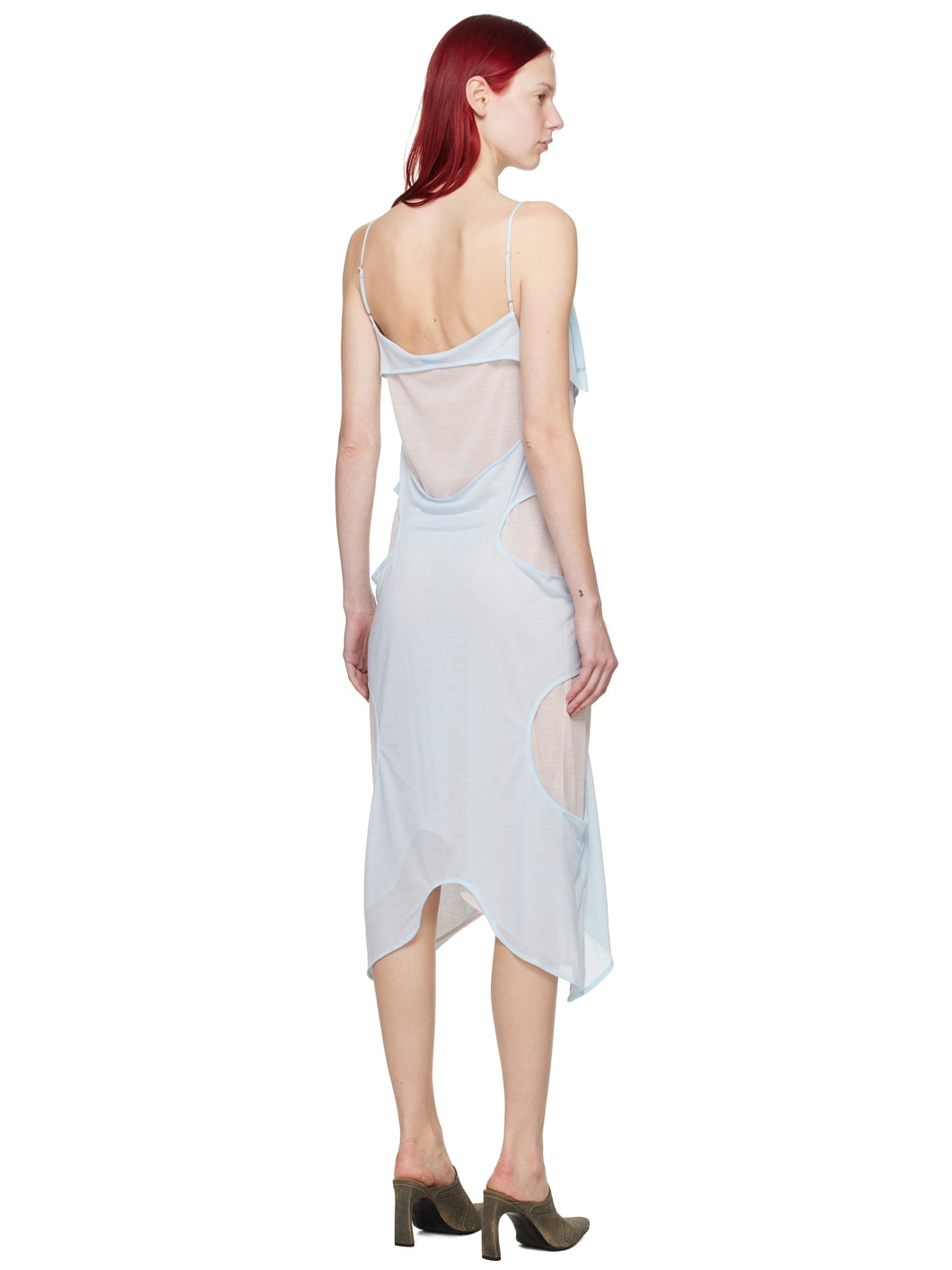 Blue & White Perdita Midi Dress - 3