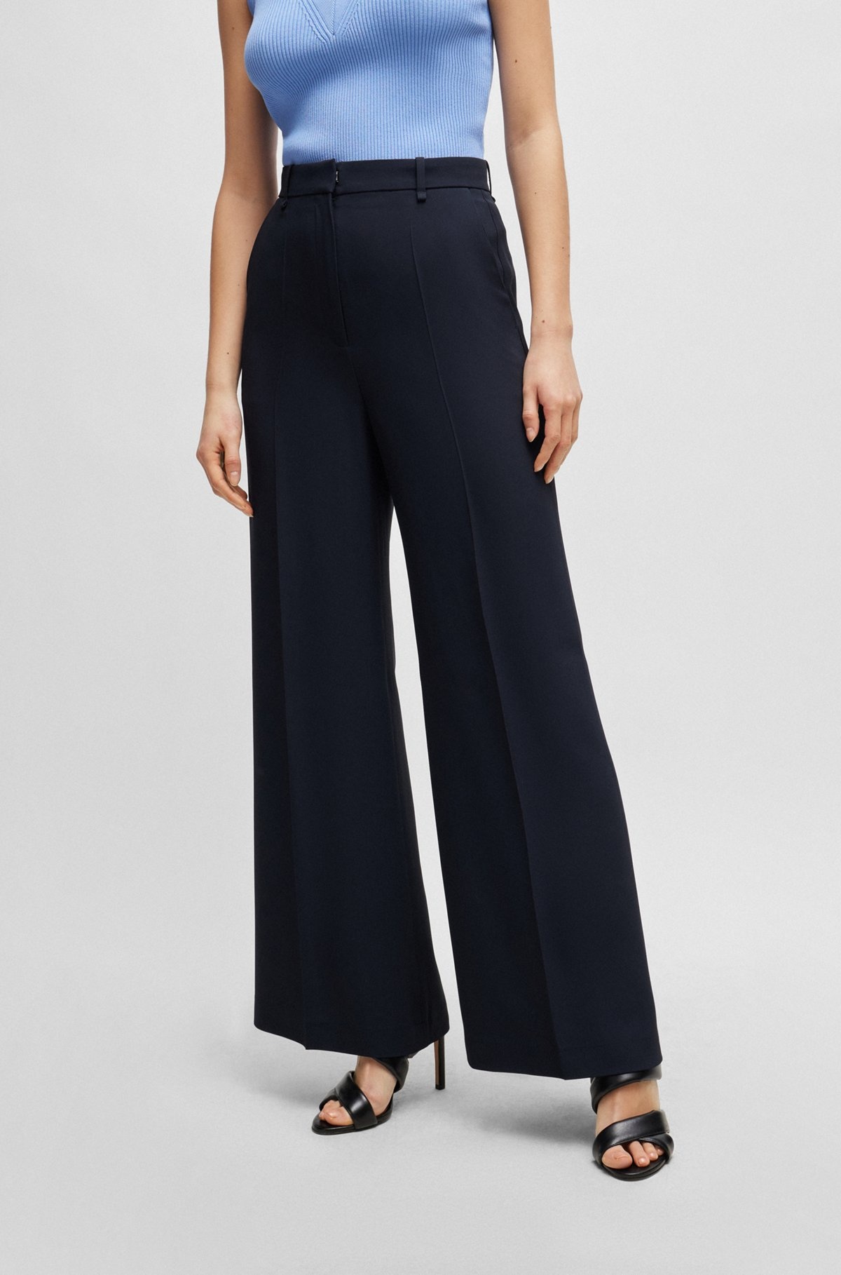 HIGH-WAISTED RELAXED-FIT TROUSERS WITH WIDE LEG - 2