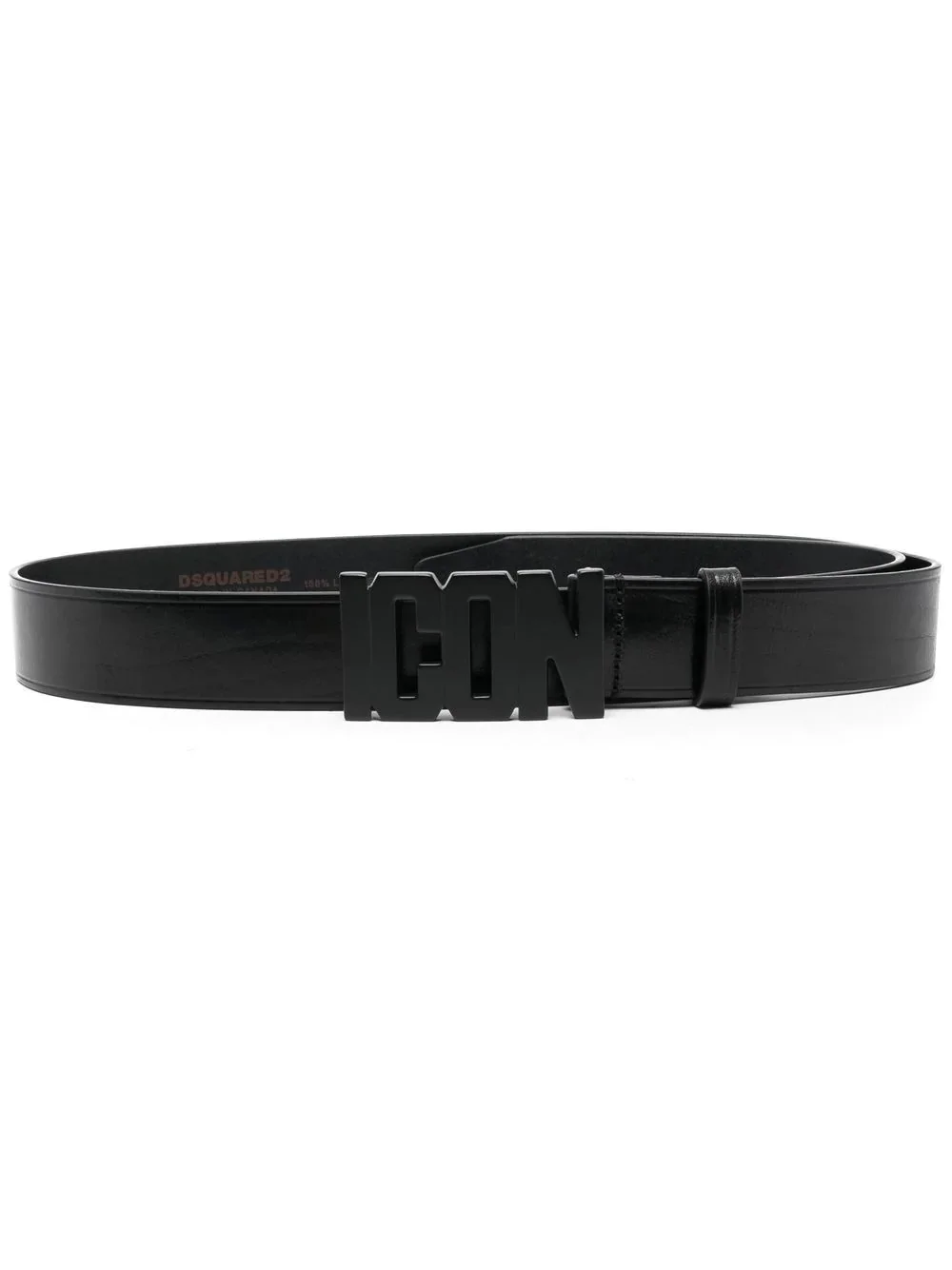 Black Icon Plaque Buckle Belt - 1
