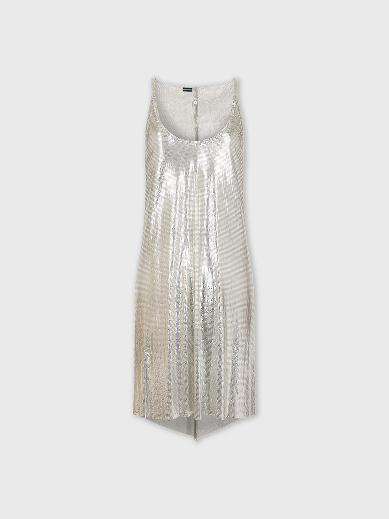 METALLIZED MESH DRESS SILVER 1