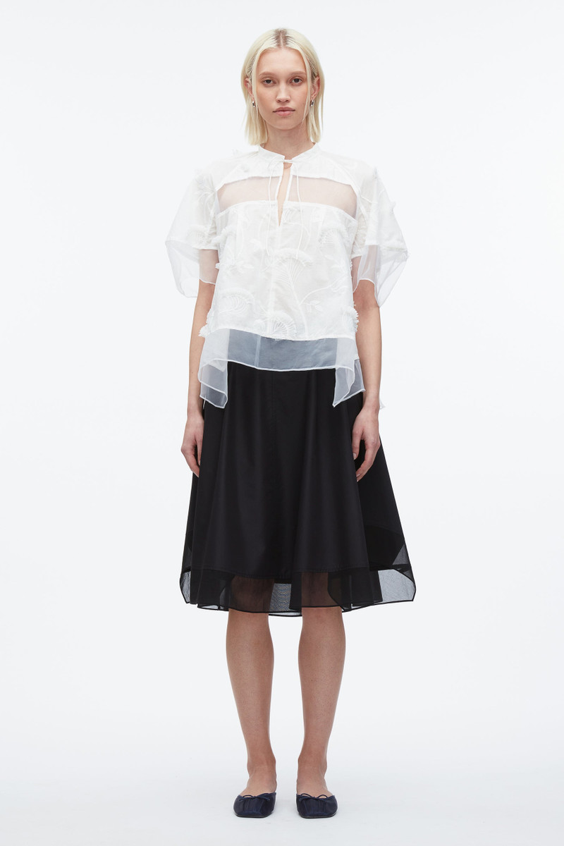 3.1 Phillip Lim Embroidery Voile Top with Organza Combo outlook