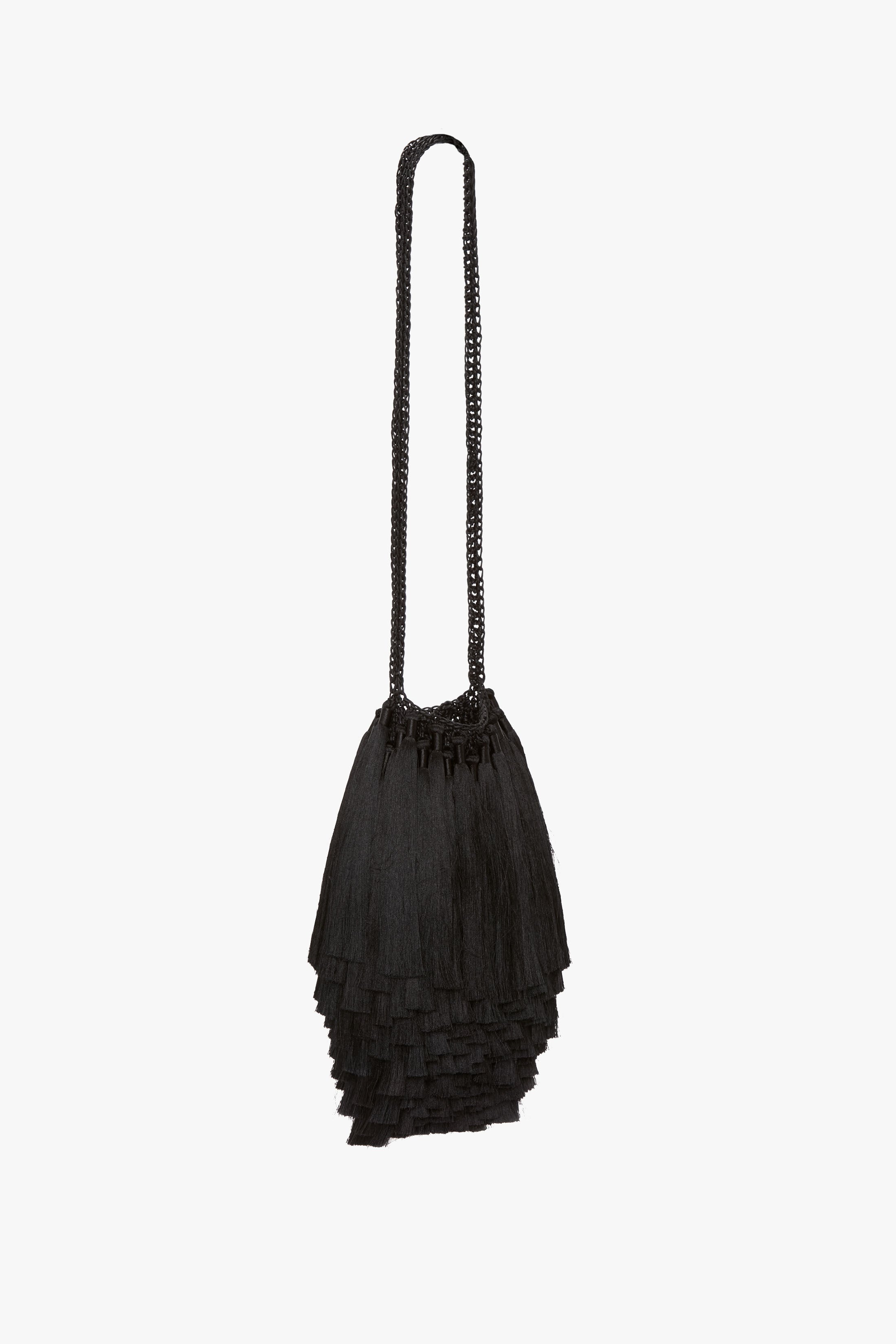 Mini Tassel Pouch in Black - 7
