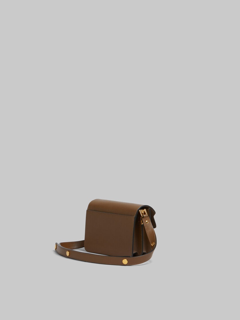 BROWN SAFFIANO LEATHER MINI TRUNK BAG - 2