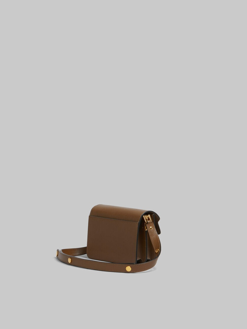 Marni BROWN SAFFIANO LEATHER MINI TRUNK BAG outlook