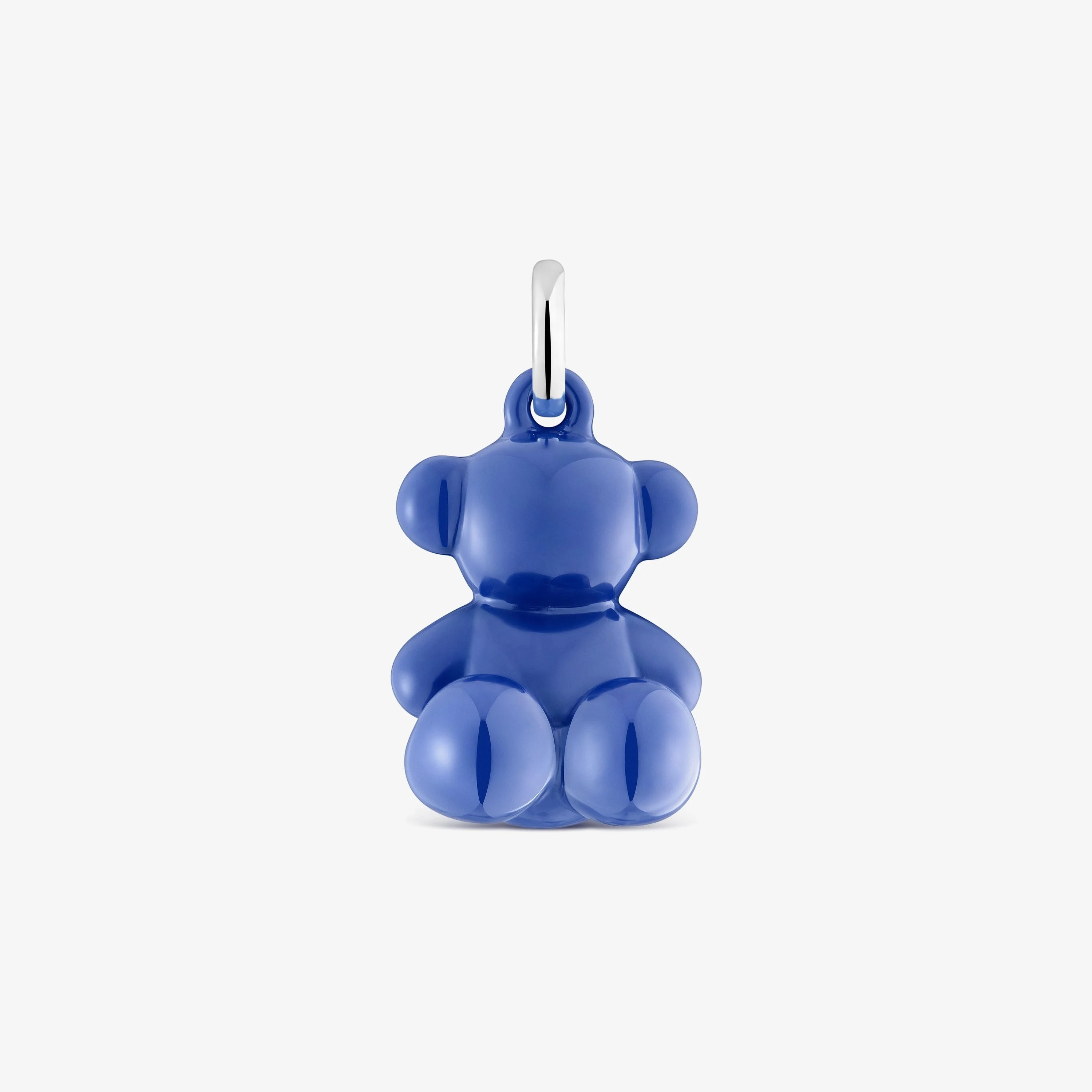Silver and navy blue ceramic Bear pendant Bold Bear - 1