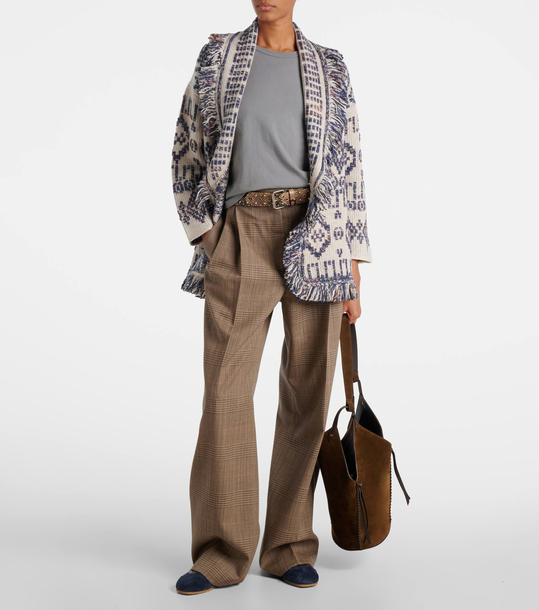 Grunge Beat fringed wool-blend wrap cardigan - 2