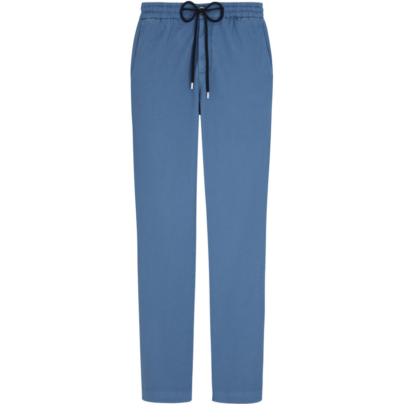 Men Cotton Linen Stretch Comfort Pants Solid 1