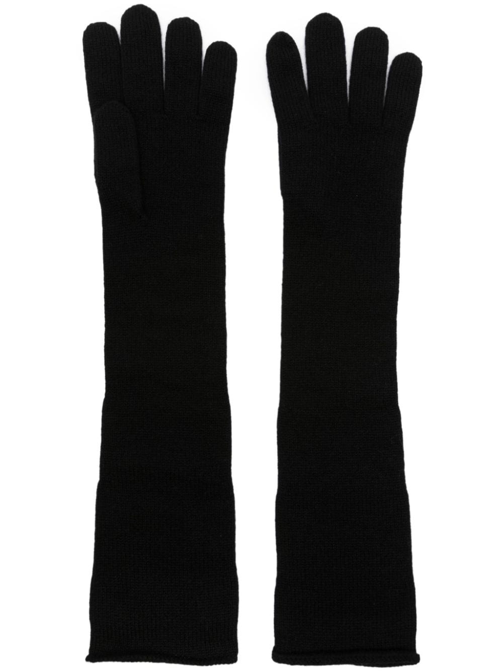 logo-patch cashmere gloves - 1