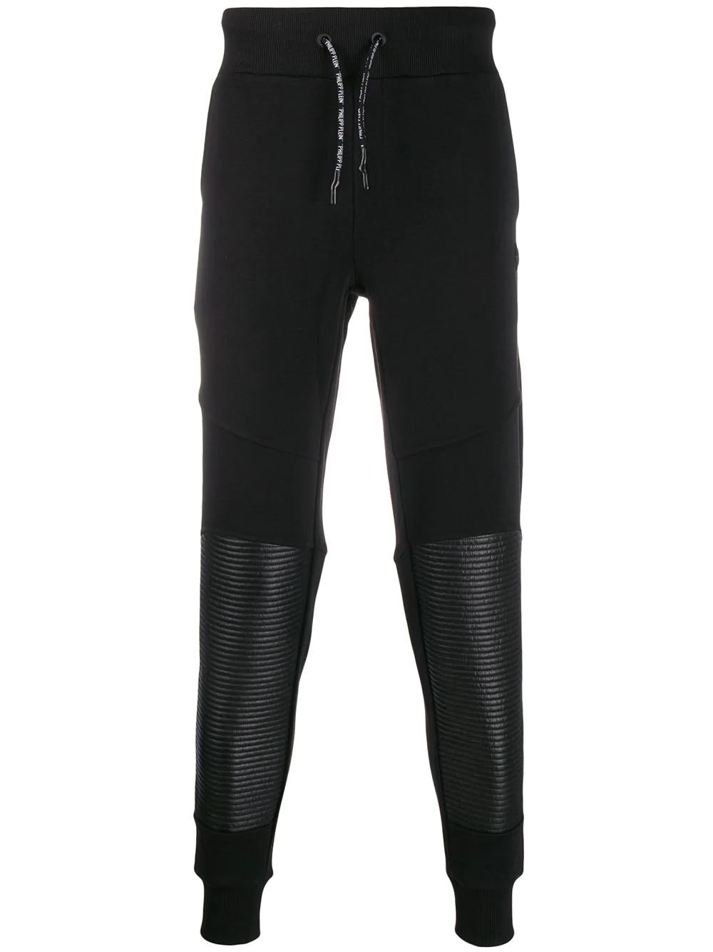 ribbed-detailed track pants - 1