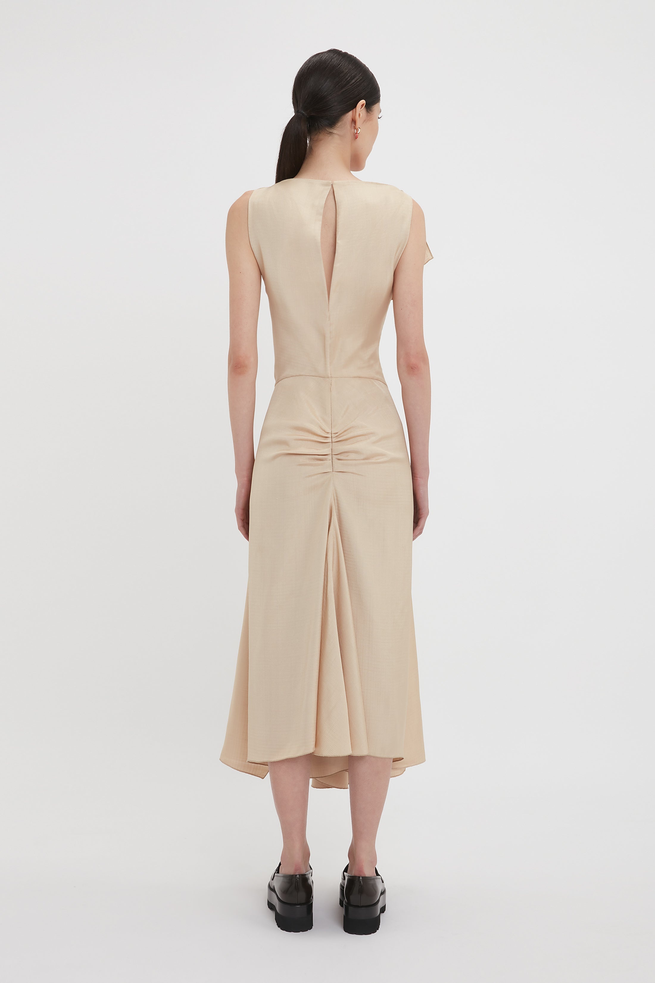 【Victoria Beckham】Deconstructed ギャザー ミディドレス 国内発| VICTORIA BECKHAM ギャザーウエスト ミディドレス
