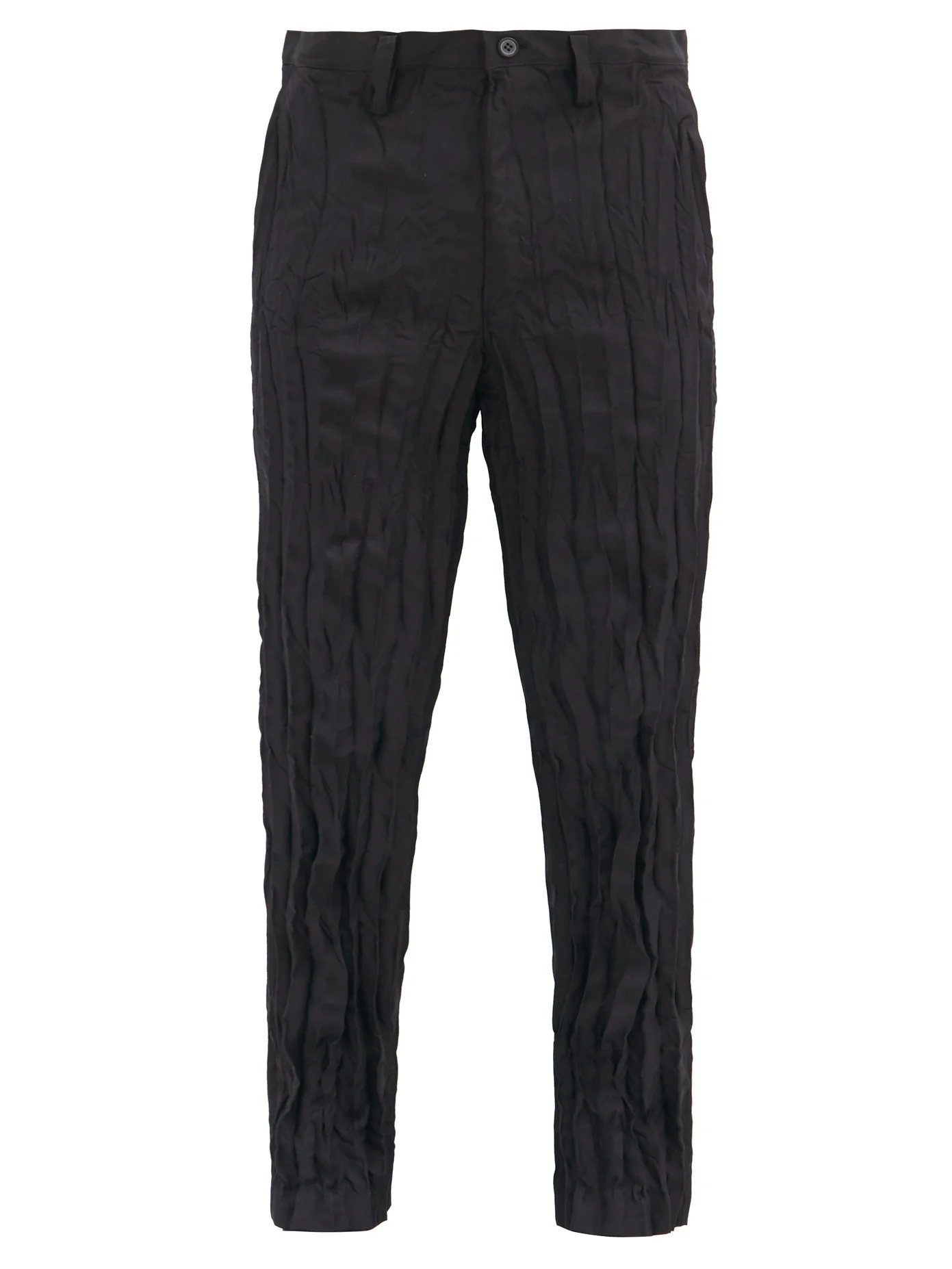 Technical-pleated crinkled-jersey trousers - 1