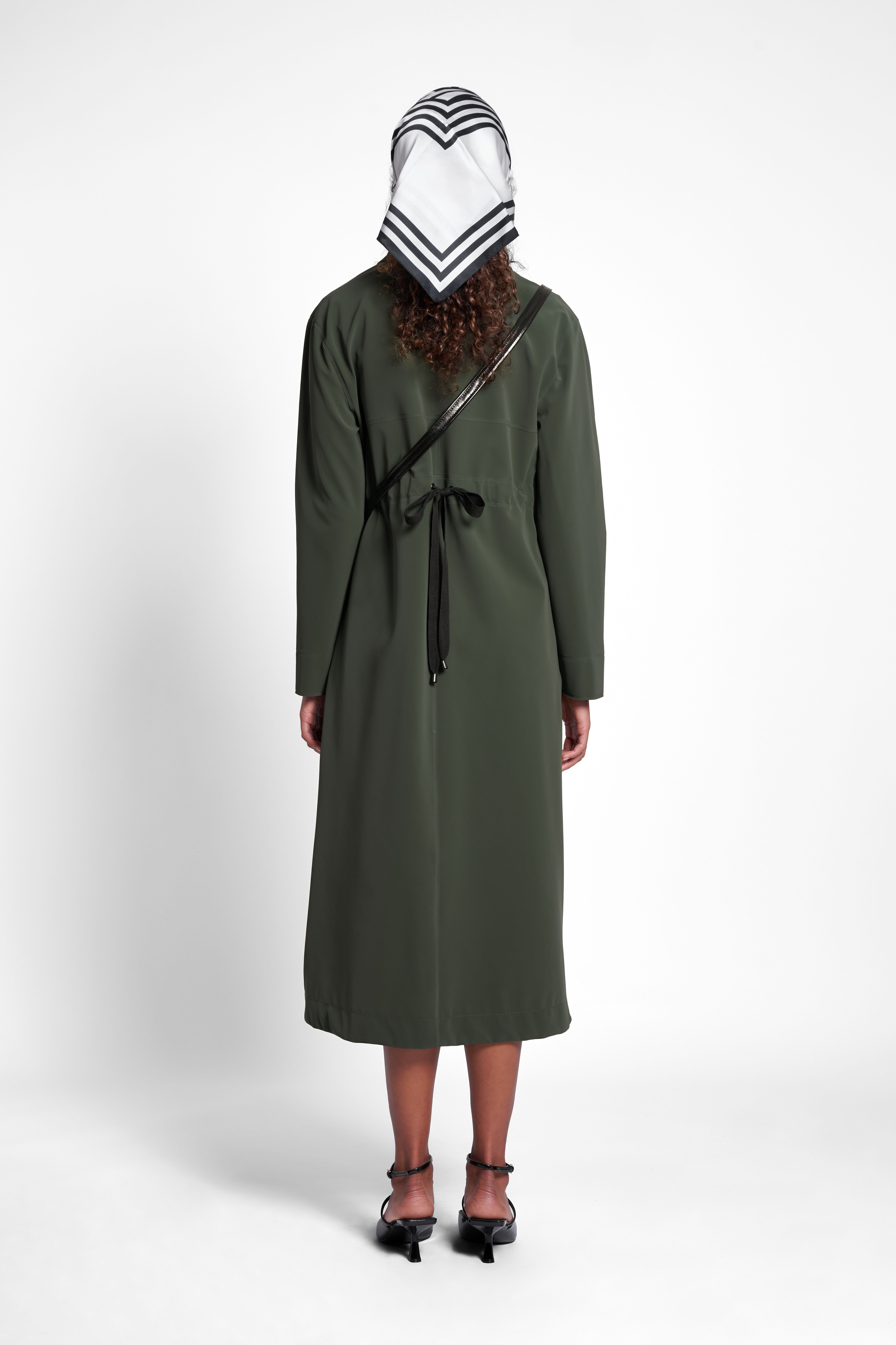 Hornstull Matte Long Raincoat Green - 4