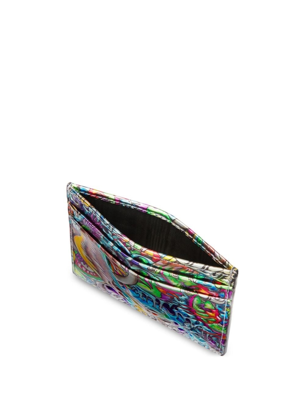 Tattoo-print leather cardholder - 2
