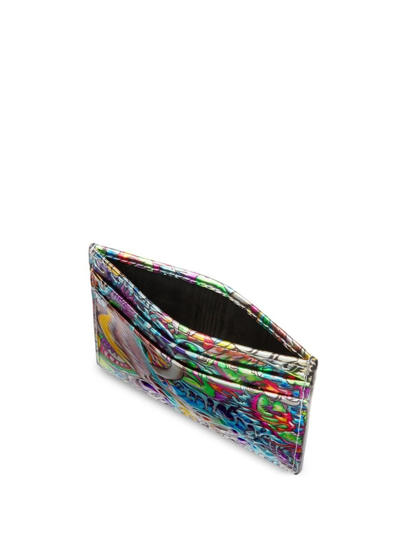 PHILIPP PLEIN Tattoo-print leather cardholder outlook