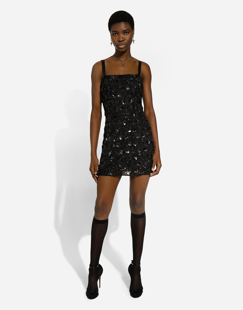 Dolce & Gabbana Short dress with sequin embellishment outlook