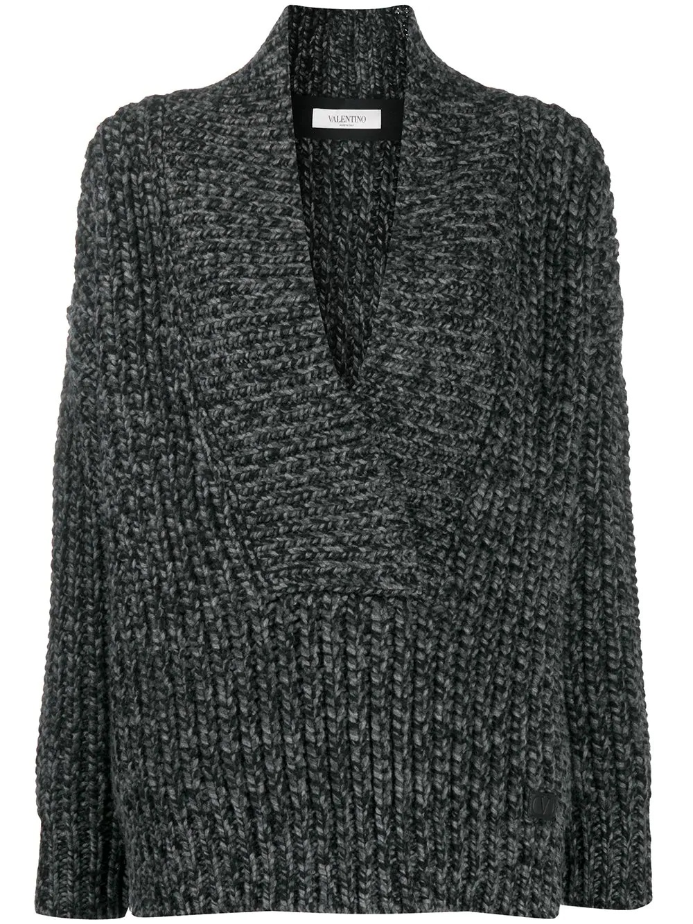 oversized mélange-knit jumper - 1