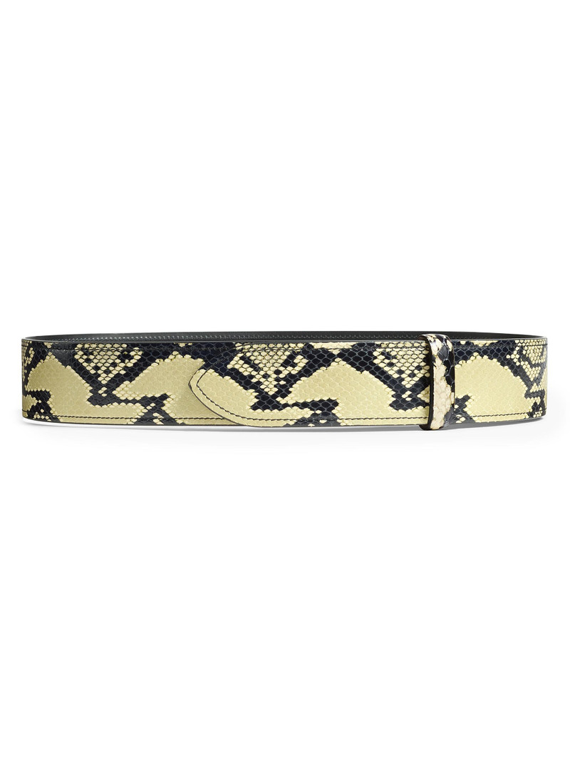 Women's Theo Snake-Embossed Leather Belt - Natural 1