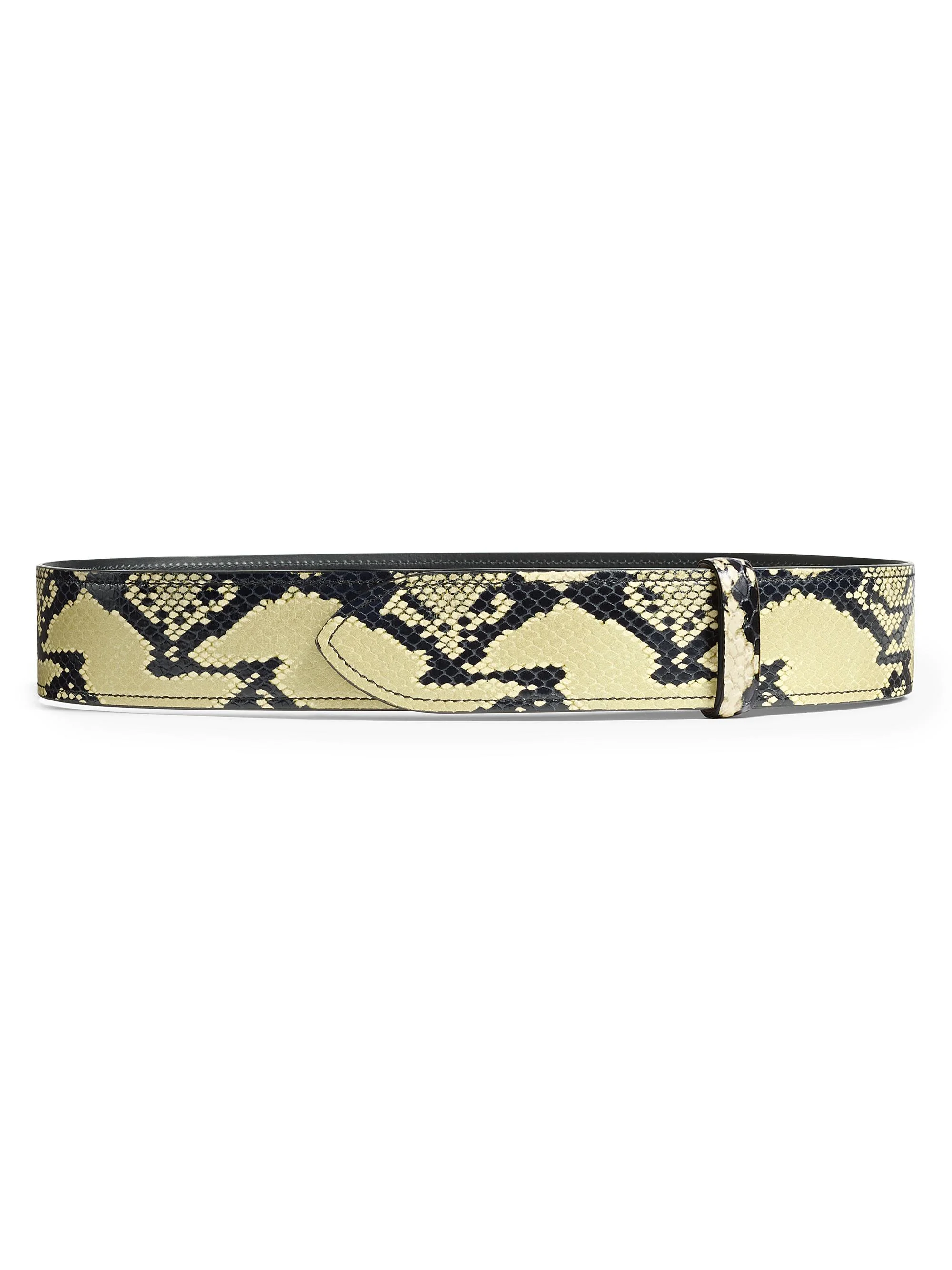 Women's Theo Snake-Embossed Leather Belt - Natural - 1