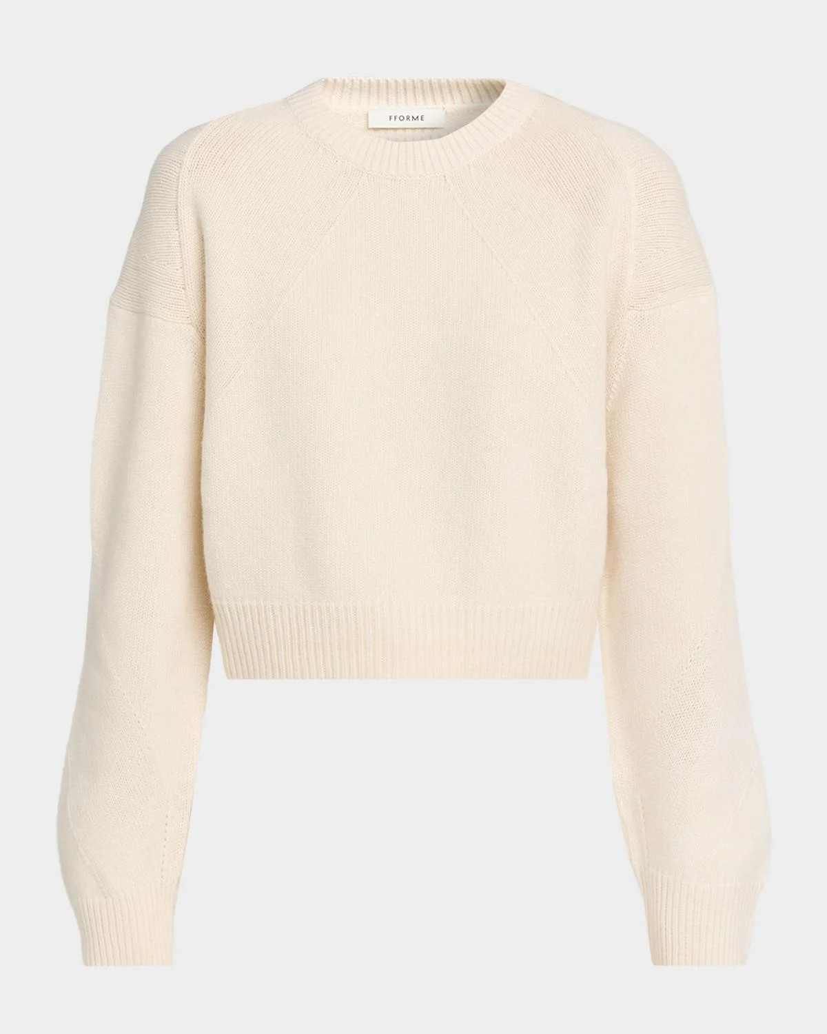 Marcela Wool-Cashmere Crop Crewneck Sweater - 1