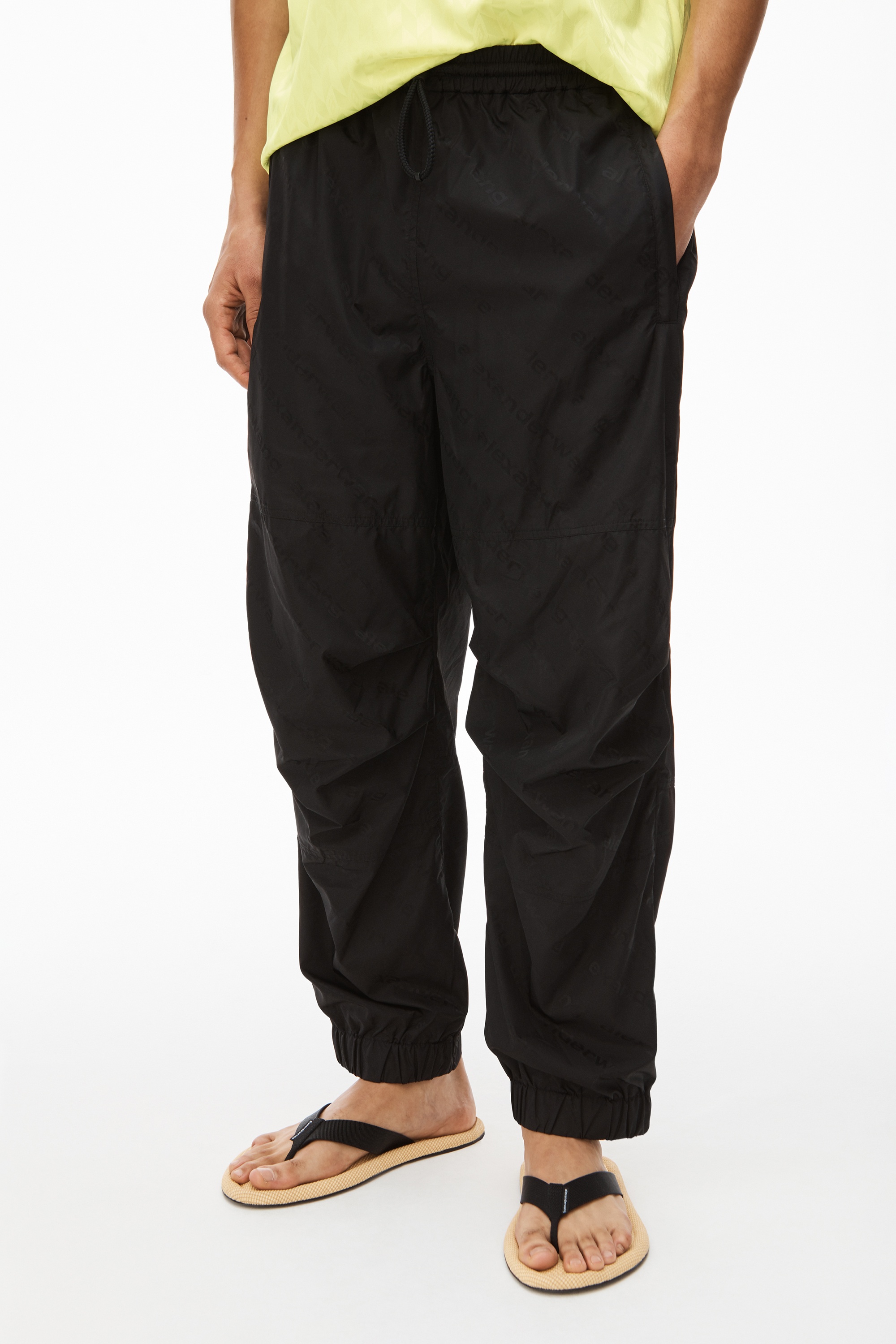 TRACK PANT IN LOGO JACQUARD NYLON - 4