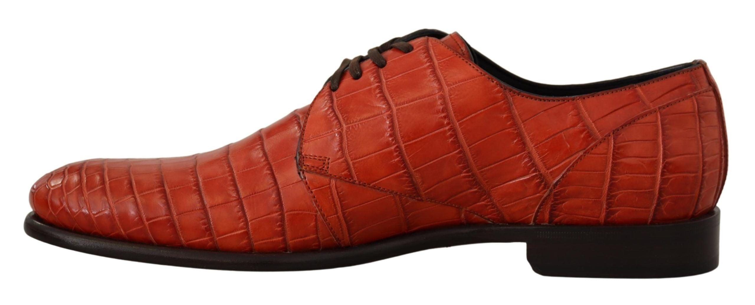 Dolce & Gabbana Orange Exotic Leather Dress Derby Shoes - 4