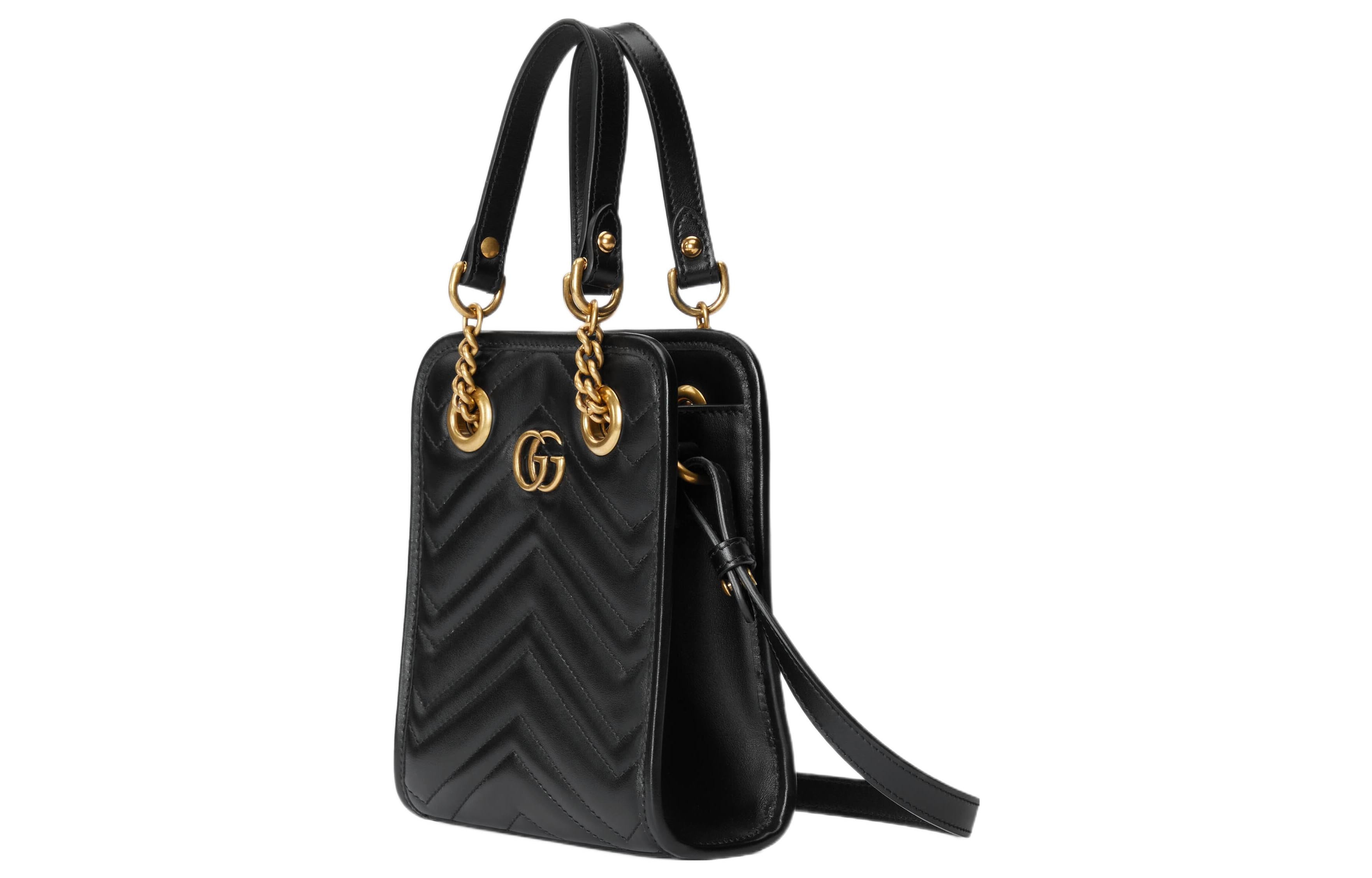 (WMNS) Gucci GG Marmont Matelasse Mini Bag 'Black' 696123-DTDHT-1000 - 2