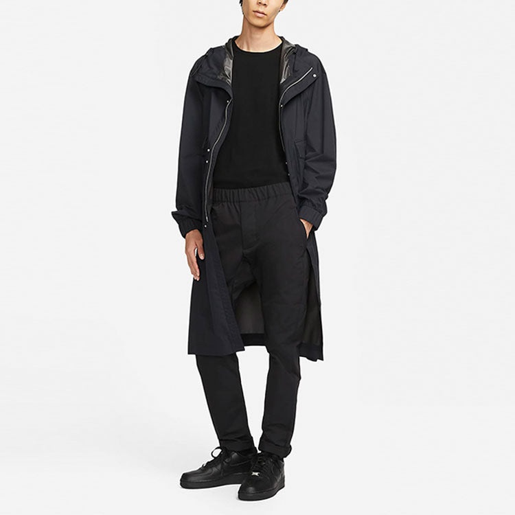 Nike Men s Nike ESC Series Every Stitch Series Solid Color Long Sleeves Hooded Windbreaker Jacket Black D REVERSIBLE
