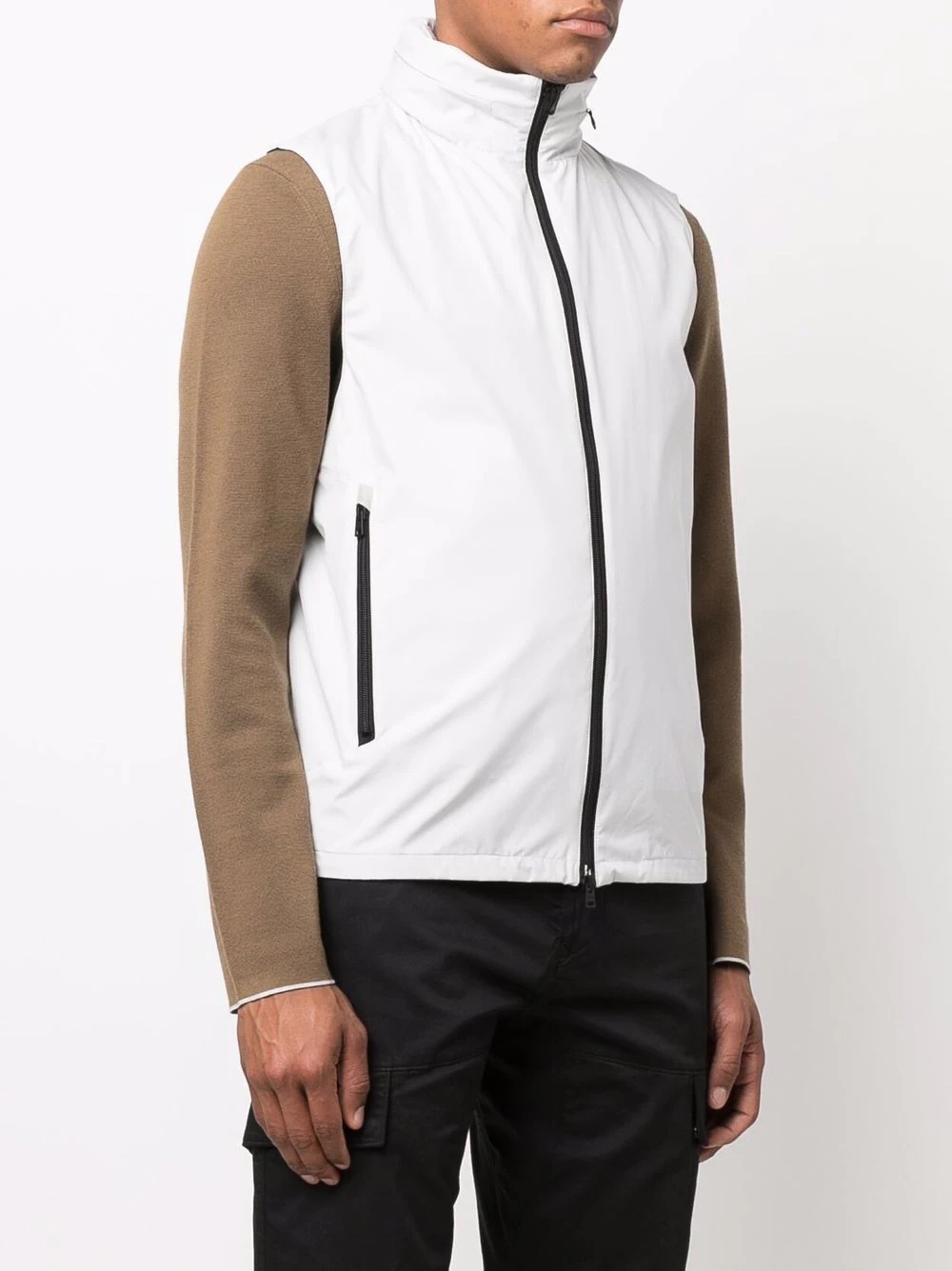detachable-hood zip-up vest - 3