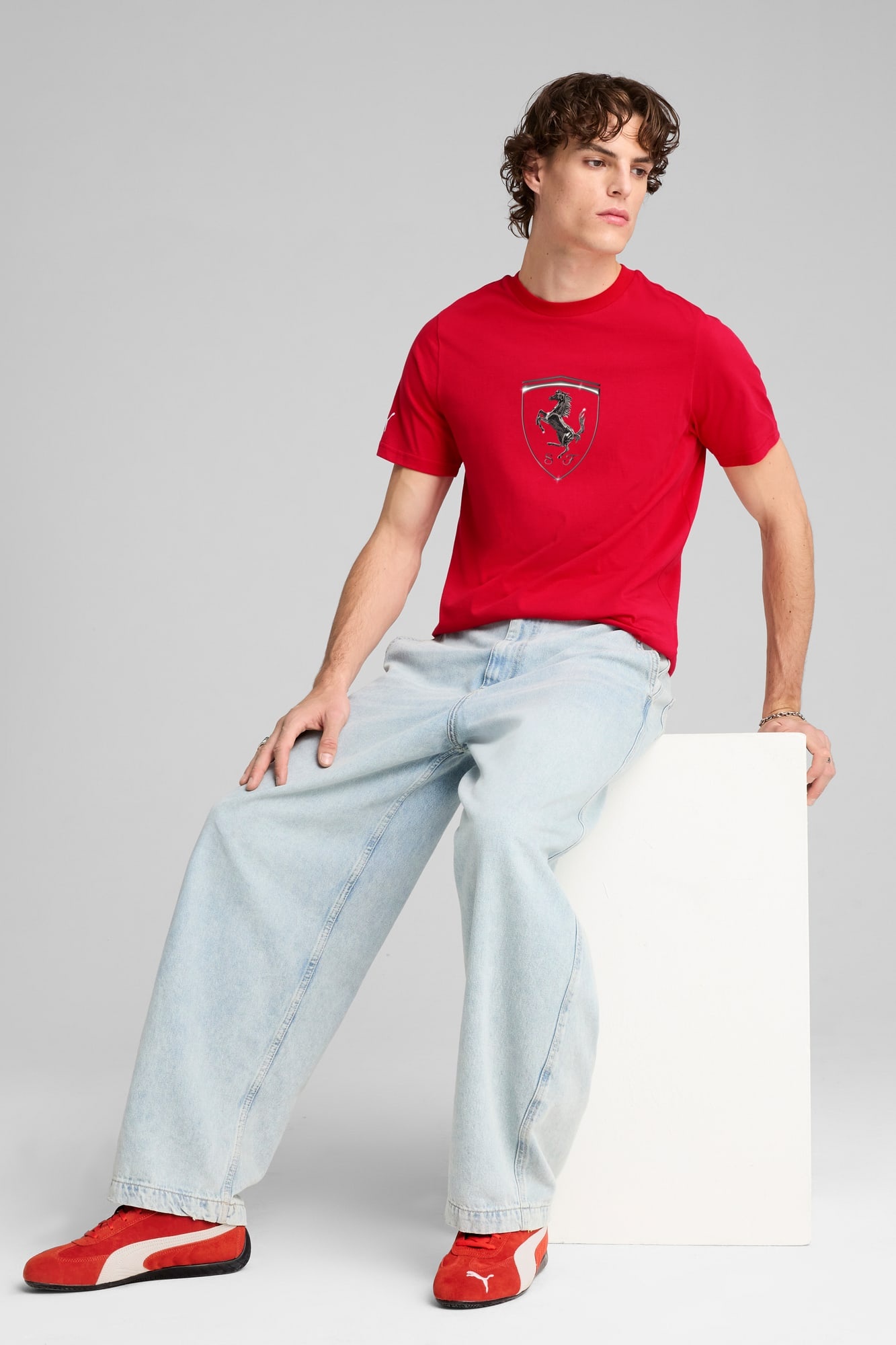 Scuderia Ferrari Race Tonal Big Shield Men's Tee - 5