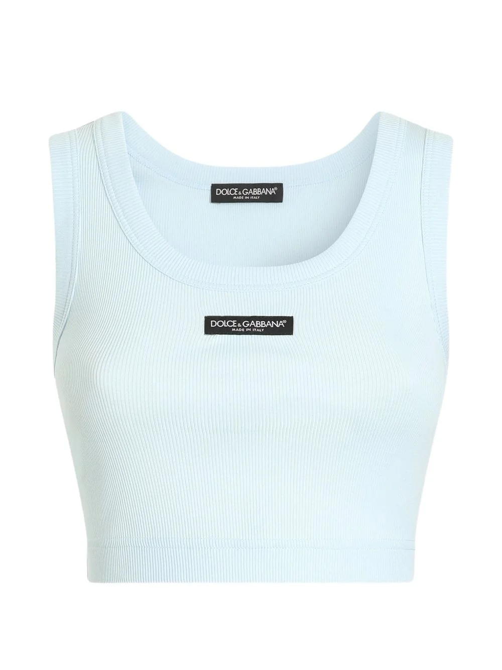 cotton cropped tank top with logo - 1