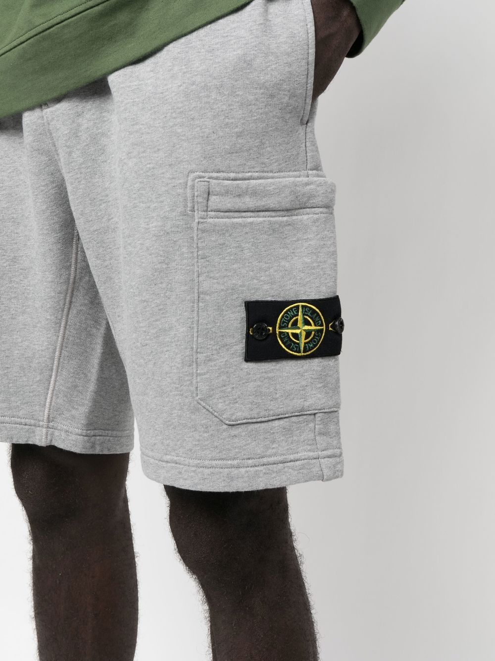 logo-patch cotton track shorts - 5