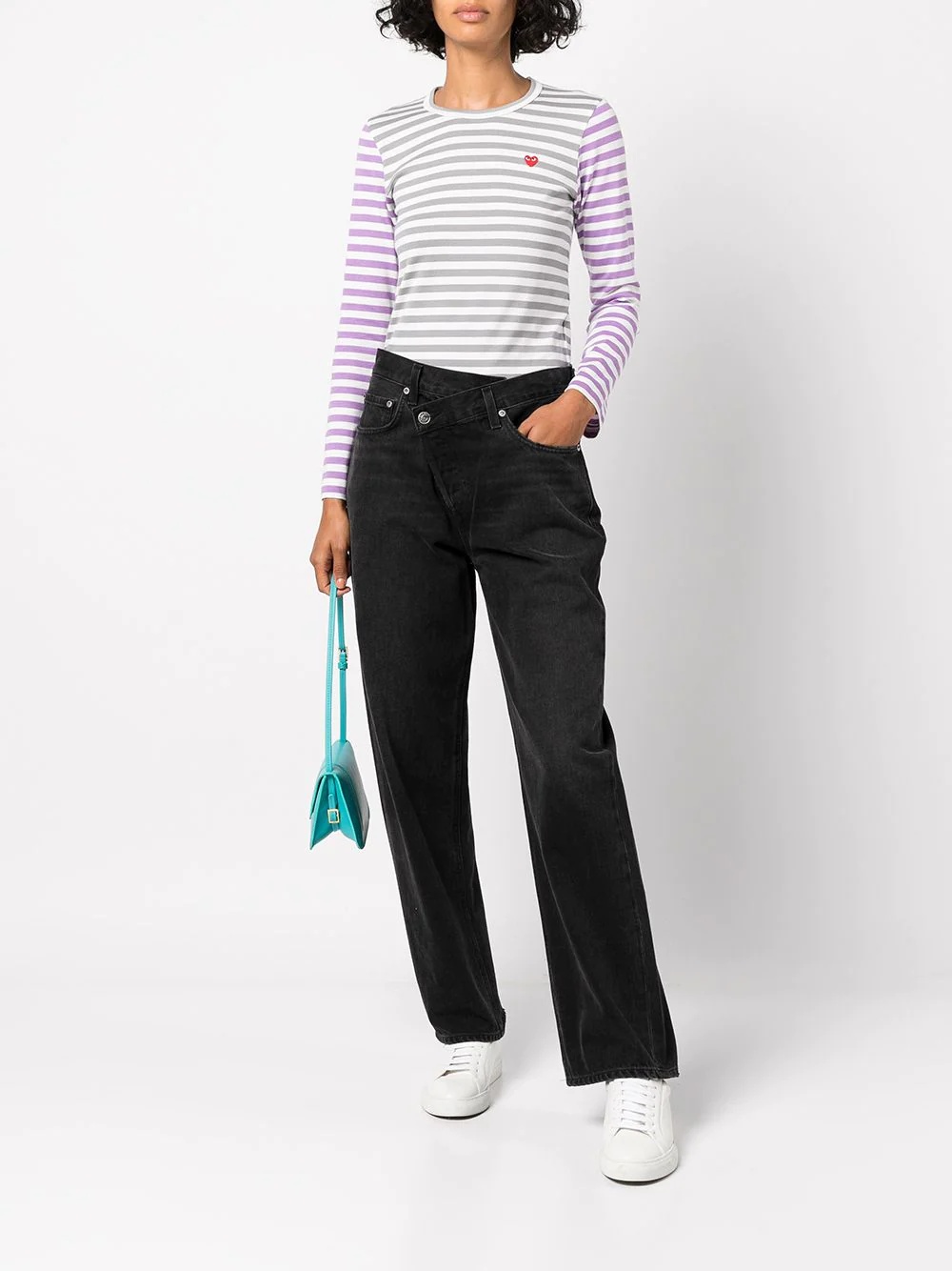 heart-patch cotton T-shirt - 2