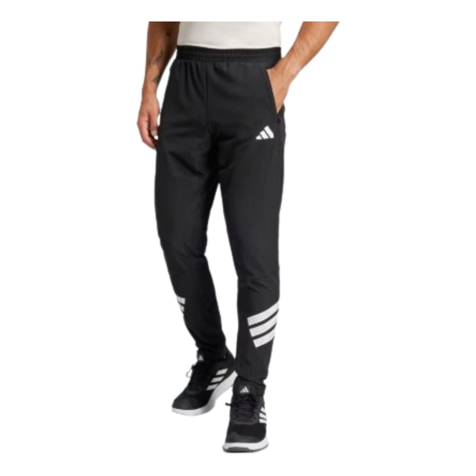 adidas Icon 3-Stripes Woven Pants 'Black White' JC5230 - 2