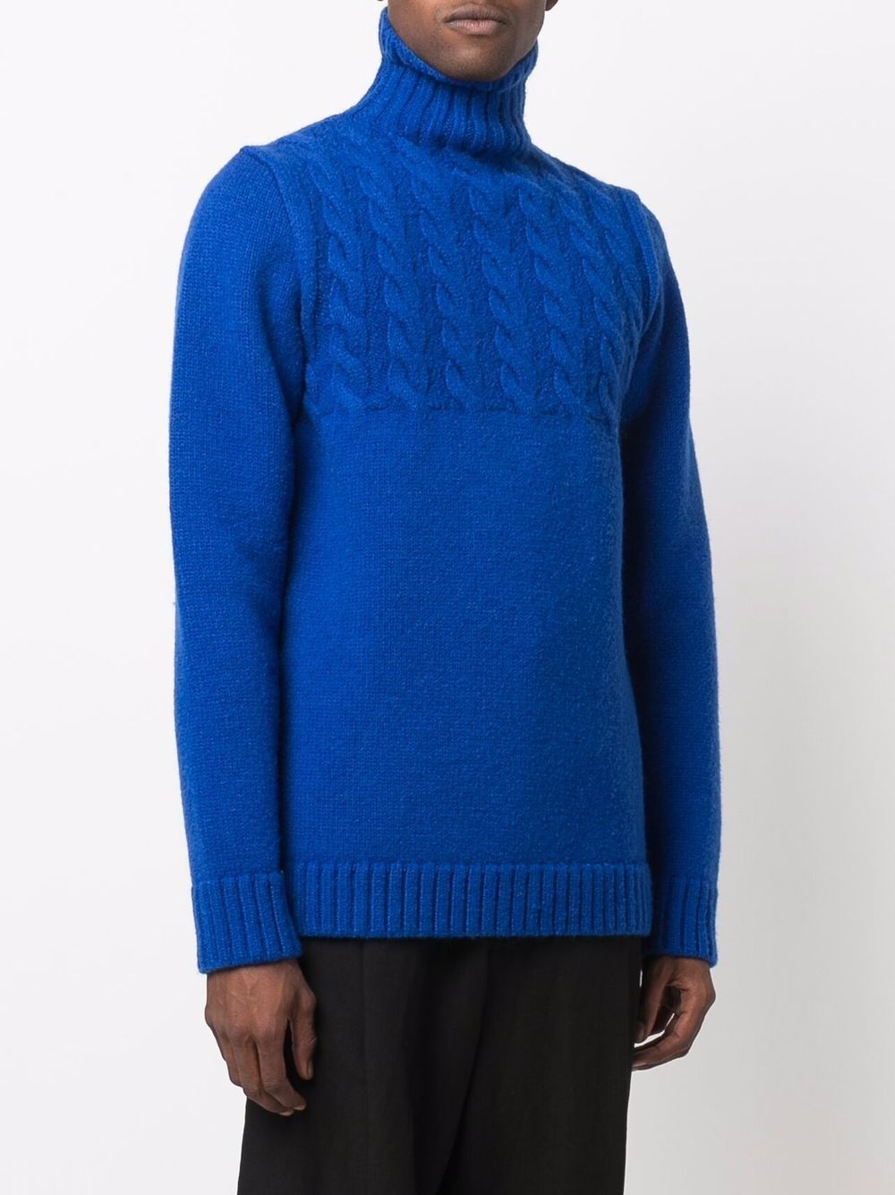 cable-knit roll-neck jumper - 3