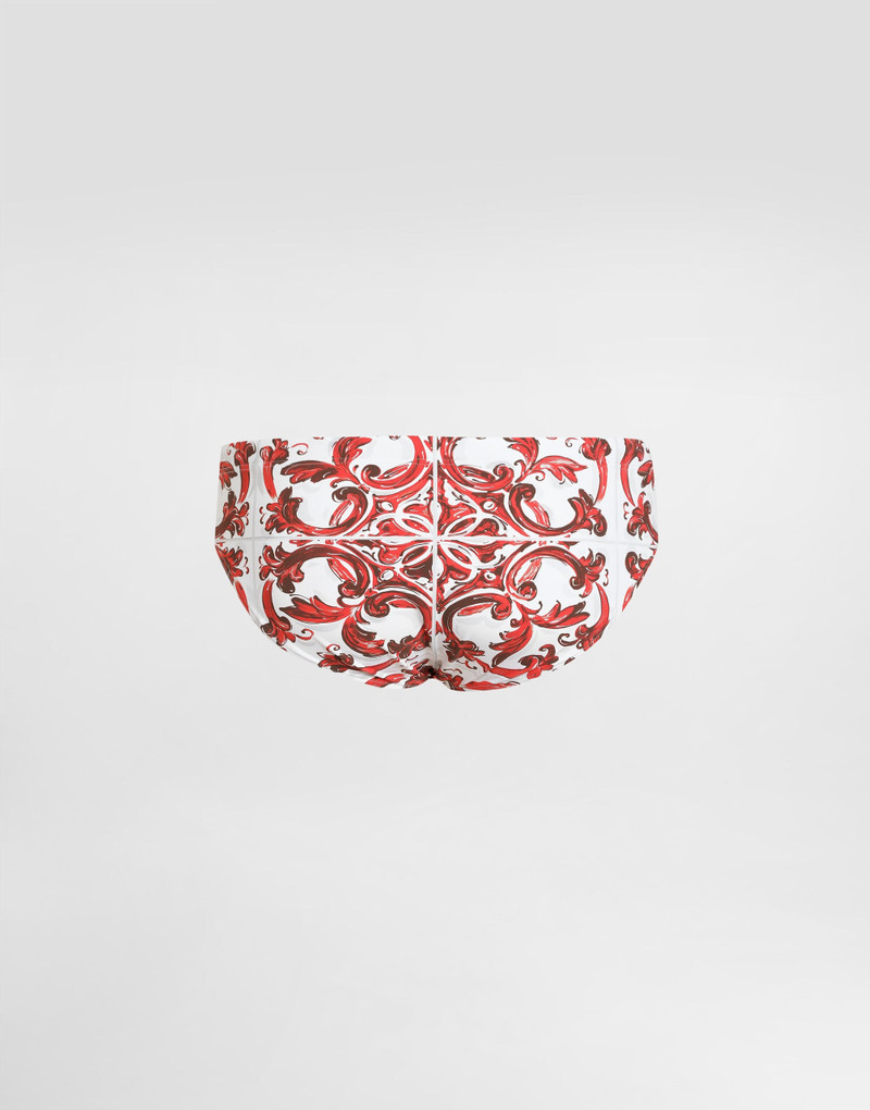 Majolica-print high swim briefs 3