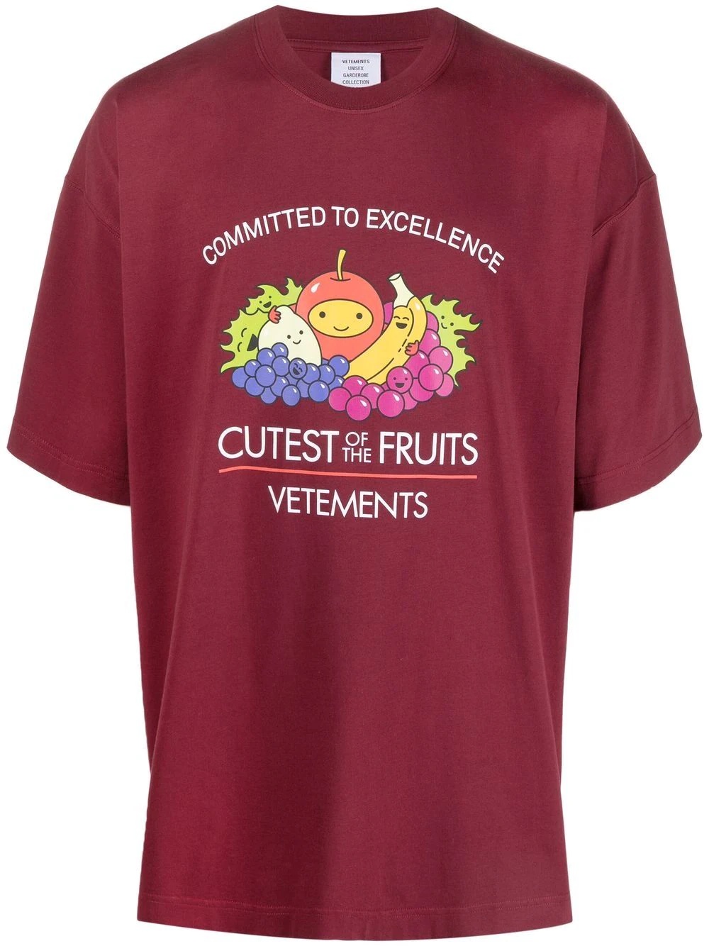 fruit-print oversized T-shirt - 1