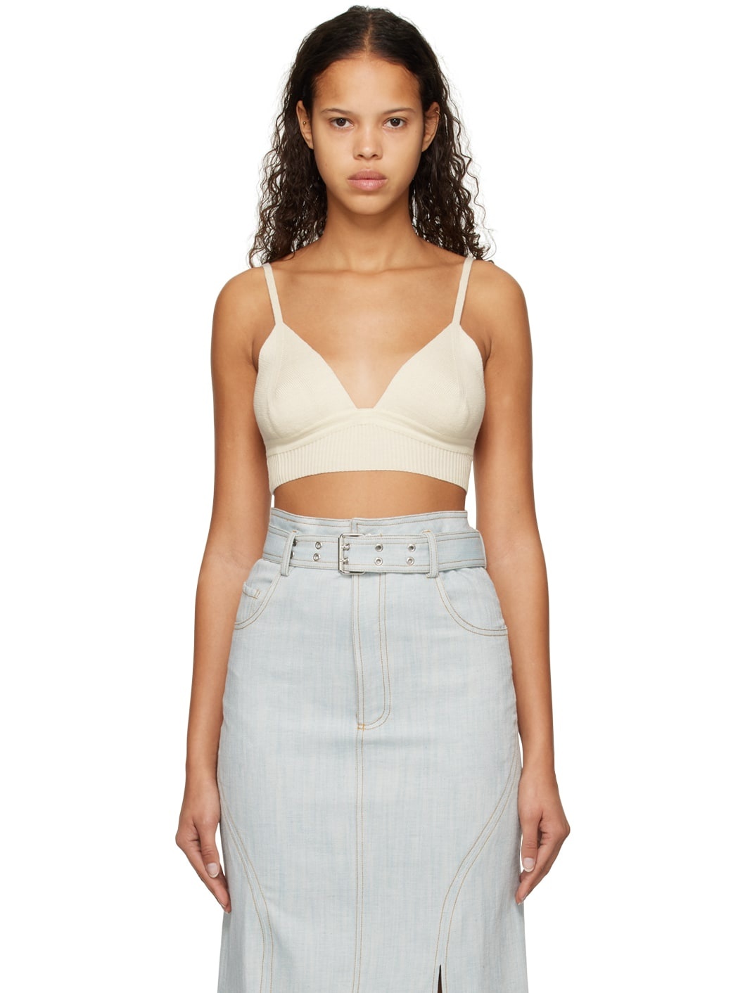 Off-White Rib Bra - 1