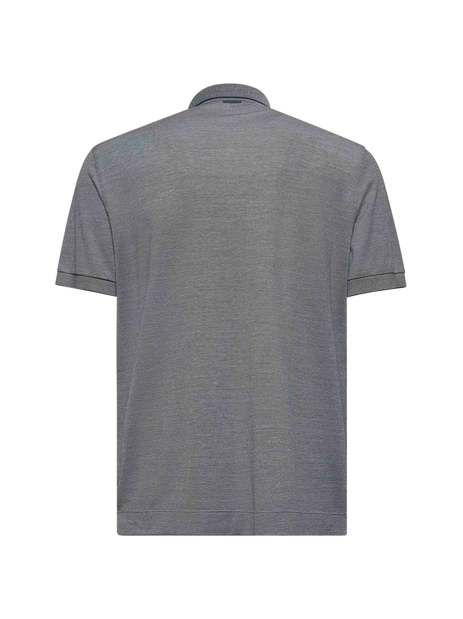 Green cotton and silk piquet polo shirt - 2