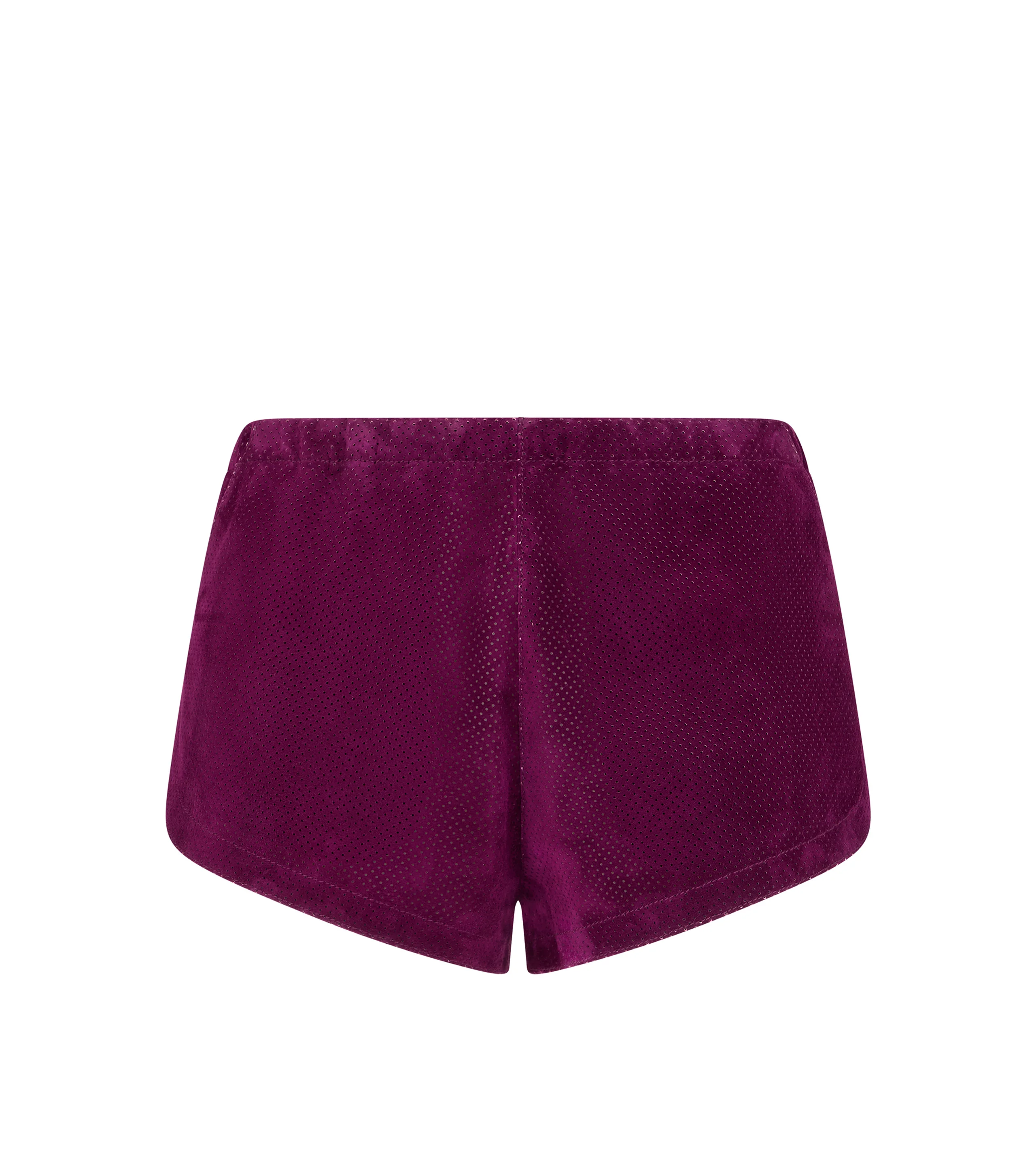 PERFORATED SUEDE MINI SHORTS - 1