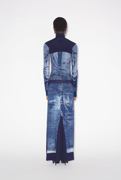 Jean Paul Gaultier THE LONG BLUE DENIM TROMPE L’OEIL DRESS outlook